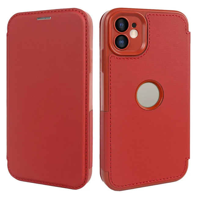 For iPhone 11 Magnetic Case RCS Eco Friendly Phone Cover with Kickstand RFID Blocking - Red