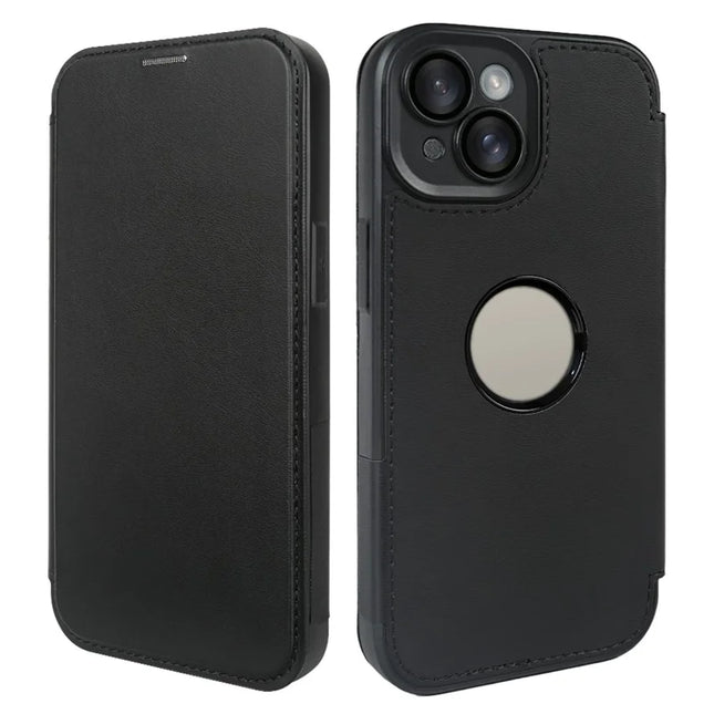 For iPhone 13 Magnetic Case RCS Eco Friendly Phone Cover with Kickstand RFID Blocking - Black