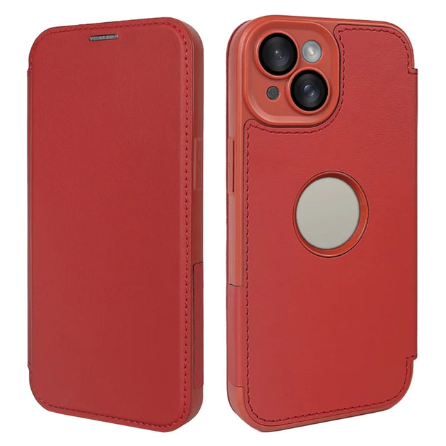 For iPhone 14 Magnetic Case RCS Eco Friendly Phone Cover with Kickstand RFID Blocking - Red