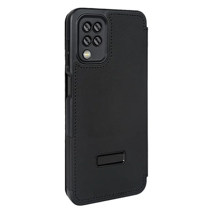 For Samsung Galaxy A12 Magnetic Case RCS Eco Friendly Phone Cover with Kickstand RFID Blocking