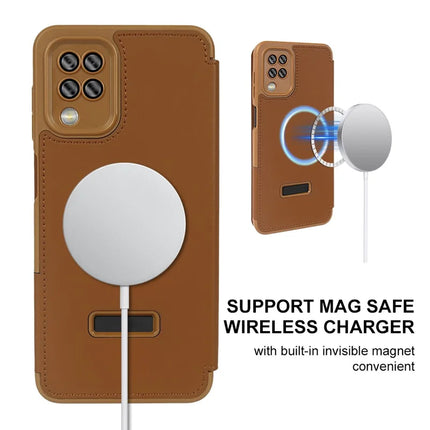 For Samsung Galaxy A12 Magnetic Case RCS Eco Friendly Phone Cover with Kickstand RFID Blocking