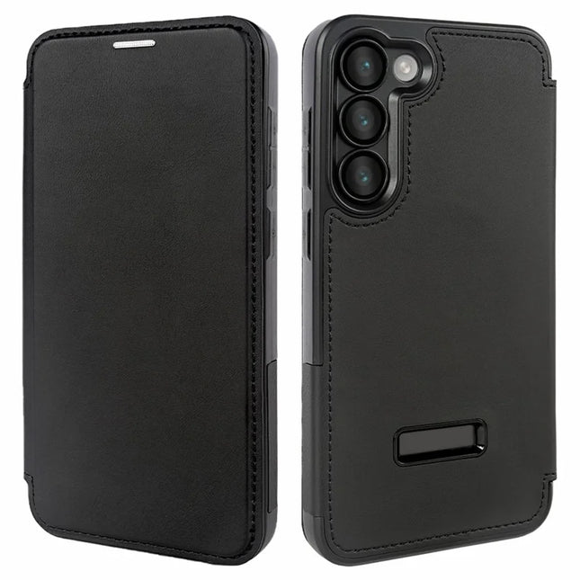 For Samsung Galaxy S23+ Magnetic Case RCS Eco Friendly Phone Cover with Kickstand RFID Blocking - Black