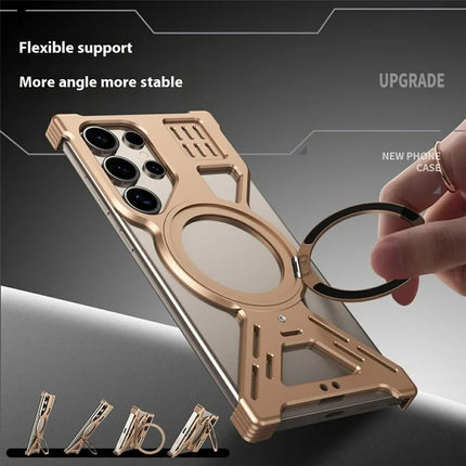 For Samsung Galaxy S22 Ultra 5G Bumper Case Compatible with MagSafe Kickstand Phone Back Cover Heat Dissipation