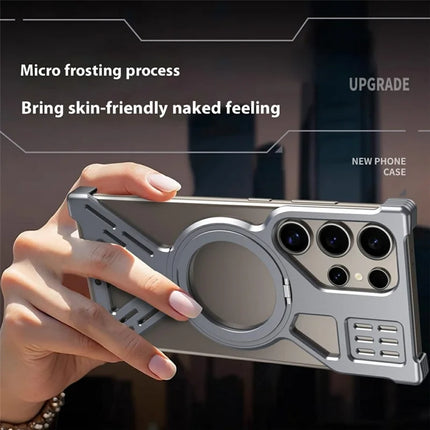 For Samsung Galaxy S22 Ultra 5G Bumper Case Compatible with MagSafe Kickstand Phone Back Cover Heat Dissipation