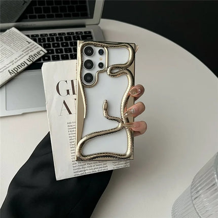 For Samsung Galaxy S22 Ultra 5G Bumper Case Hollow Snake Design TPU Phone Cover