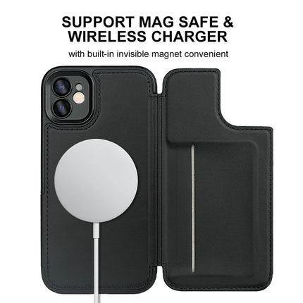 For iPhone 11 Magnetic Case RCS Eco Friendly Flip Phone Cover with Kickstand RFID Blocking
