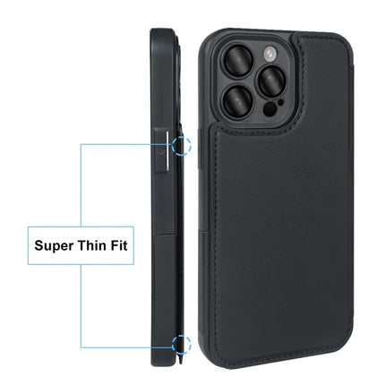 For iPhone 13 Pro Max Magnetic Case RCS Eco Friendly Flip Phone Cover with Kickstand RFID Blocking