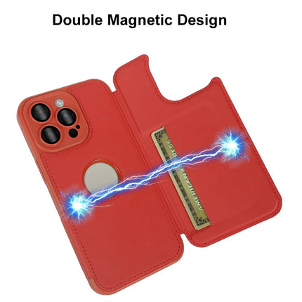 For iPhone 13 Pro Max Magnetic Case RCS Eco Friendly Flip Phone Cover with Kickstand RFID Blocking