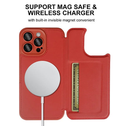 For iPhone 13 Pro Max Magnetic Case RCS Eco Friendly Flip Phone Cover with Kickstand RFID Blocking