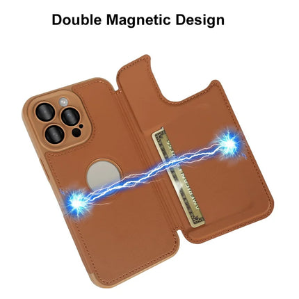 For iPhone 13 Pro Max Magnetic Case RCS Eco Friendly Flip Phone Cover with Kickstand RFID Blocking