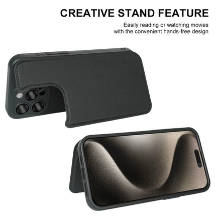 For iPhone 15 Pro Max Magnetic Case RCS Eco Friendly Flip Phone Cover with Kickstand RFID Blocking