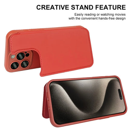 For iPhone 15 Pro Max Magnetic Case RCS Eco Friendly Flip Phone Cover with Kickstand RFID Blocking