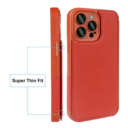 For iPhone 15 Pro Max Magnetic Case RCS Eco Friendly Flip Phone Cover with Kickstand RFID Blocking