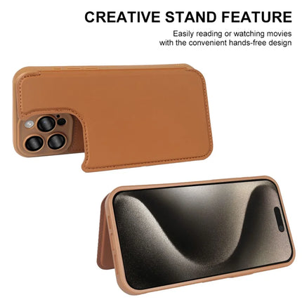 For iPhone 15 Pro Max Magnetic Case RCS Eco Friendly Flip Phone Cover with Kickstand RFID Blocking