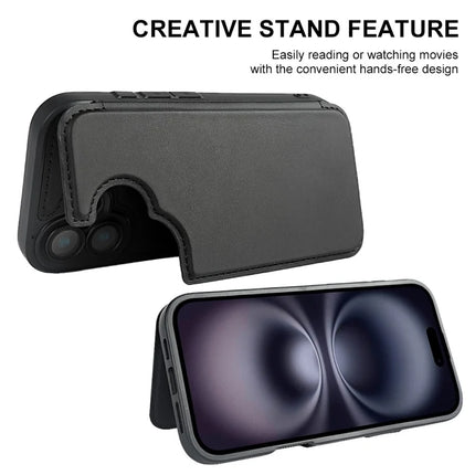 For iPhone 16 Magnetic Case RCS Eco Friendly Flip Phone Cover with Kickstand RFID Blocking