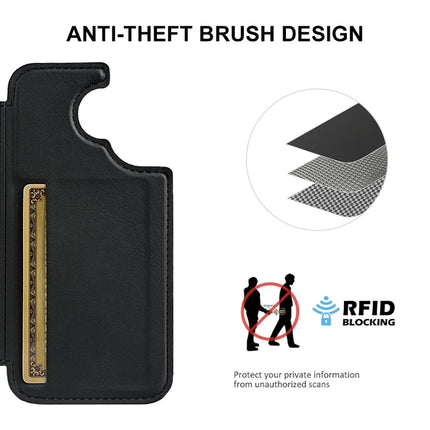 For iPhone 16 Magnetic Case RCS Eco Friendly Flip Phone Cover with Kickstand RFID Blocking