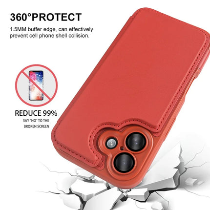 For iPhone 16 Magnetic Case RCS Eco Friendly Flip Phone Cover with Kickstand RFID Blocking