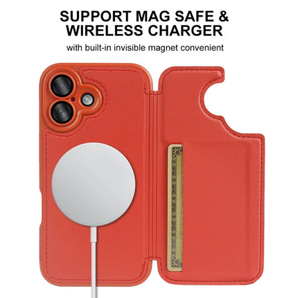 For iPhone 16 Magnetic Case RCS Eco Friendly Flip Phone Cover with Kickstand RFID Blocking