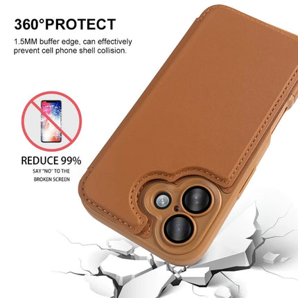 For iPhone 16 Magnetic Case RCS Eco Friendly Flip Phone Cover with Kickstand RFID Blocking