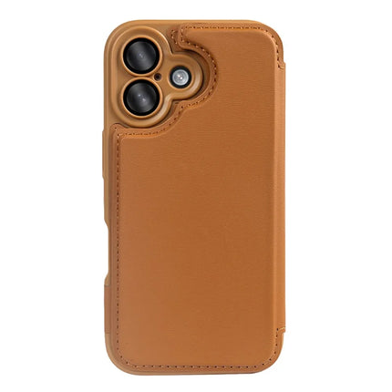For iPhone 16 Magnetic Case RCS Eco Friendly Flip Phone Cover with Kickstand RFID Blocking