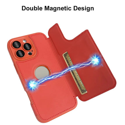 For iPhone 16 Pro Max Magnetic Case RCS Eco Friendly Flip Phone Cover with Kickstand RFID Blocking