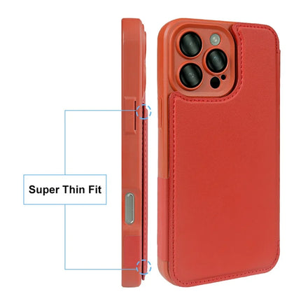 For iPhone 16 Pro Max Magnetic Case RCS Eco Friendly Flip Phone Cover with Kickstand RFID Blocking