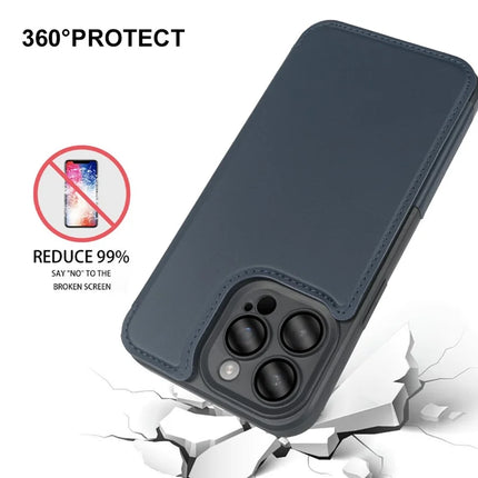 For iPhone 16 Pro Max Magnetic Case RCS Eco Friendly Flip Phone Cover with Kickstand RFID Blocking
