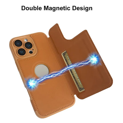 For iPhone 16 Pro Max Magnetic Case RCS Eco Friendly Flip Phone Cover with Kickstand RFID Blocking