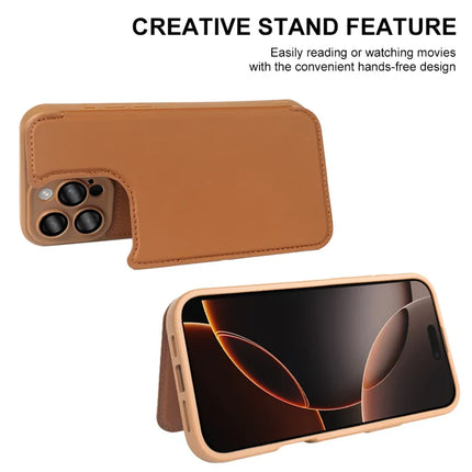 For iPhone 16 Pro Max Magnetic Case RCS Eco Friendly Flip Phone Cover with Kickstand RFID Blocking