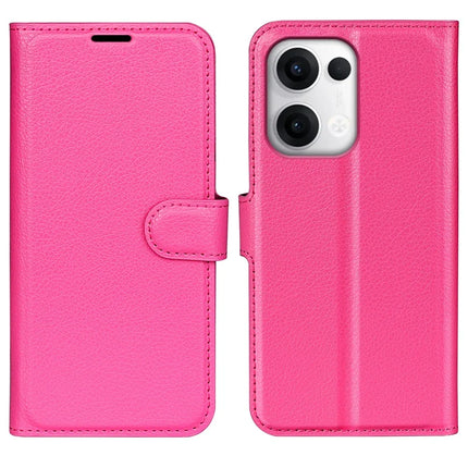 For Oppo Reno13 5G (Global) Case Litchi Texture Shockproof Leather Wallet Phone Cover - Rose