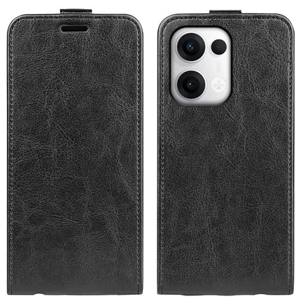 For Oppo Reno13 5G (Global) Case with Card Slots Vertical Flip Leather Phone Cover - Black