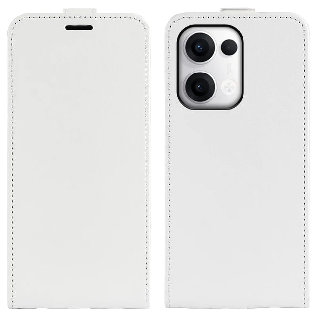 For Oppo Reno13 5G (Global) Case with Card Slots Vertical Flip Leather Phone Cover - White