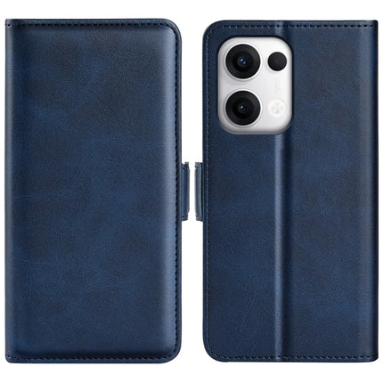 For Oppo Reno13 5G (Global) Stand Case Calf Texture Leather Wallet Phone Cover - Blue