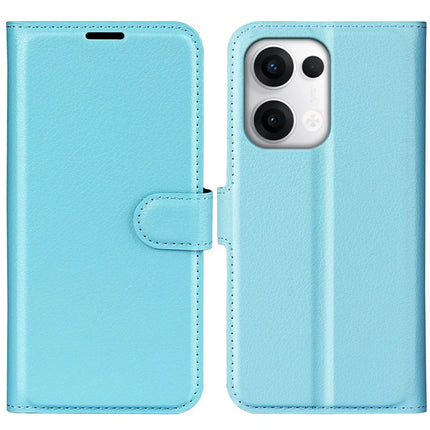 For Oppo Reno13 Pro 5G Case Litchi Texture Shockproof Leather Wallet Phone Cover - Blue
