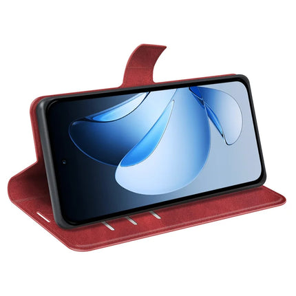 For Oppo Reno13 Pro 5G Stand Case Anti-Scratch Calf Texture Leather Phone Cover