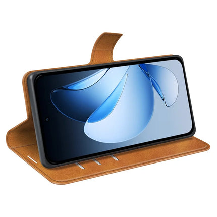 For Oppo Reno13 Pro 5G Stand Case Anti-Scratch Calf Texture Leather Phone Cover