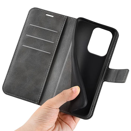 For Oppo Reno13 Pro 5G Stand Case Anti-Scratch Calf Texture Leather Phone Cover