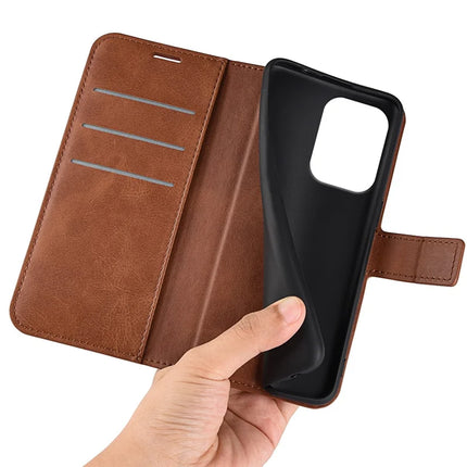 For Oppo Reno13 Pro 5G Stand Case Anti-Scratch Calf Texture Leather Phone Cover