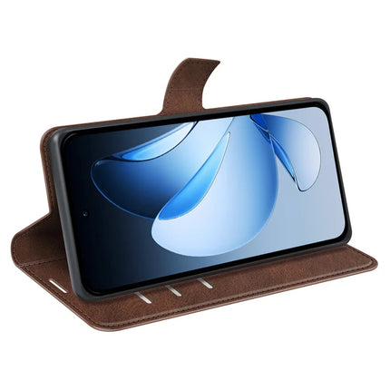 For Oppo Reno13 Pro 5G Stand Case Anti-Scratch Calf Texture Leather Phone Cover