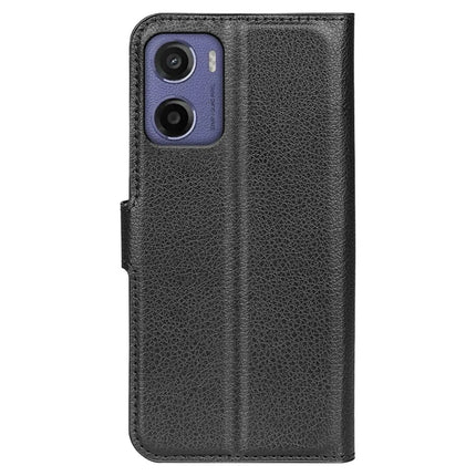 For Motorola Moto E15 4G Case Litchi Texture Shockproof Leather Wallet Phone Cover