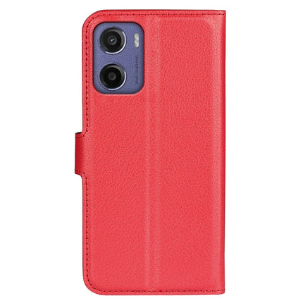 For Motorola Moto E15 4G Case Litchi Texture Shockproof Leather Wallet Phone Cover