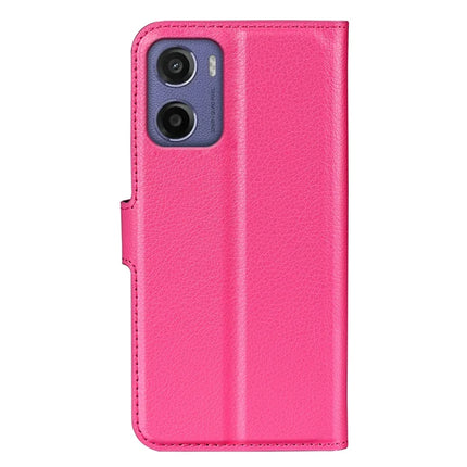 For Motorola Moto E15 4G Case Litchi Texture Shockproof Leather Wallet Phone Cover