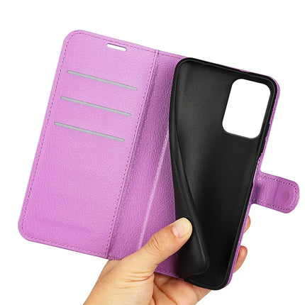 For Motorola Moto E15 4G Case Litchi Texture Shockproof Leather Wallet Phone Cover