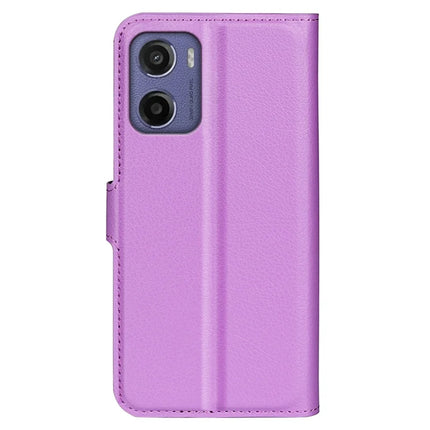 For Motorola Moto E15 4G Case Litchi Texture Shockproof Leather Wallet Phone Cover