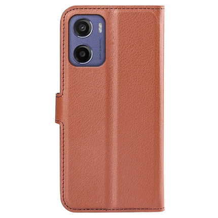For Motorola Moto E15 4G Case Litchi Texture Shockproof Leather Wallet Phone Cover