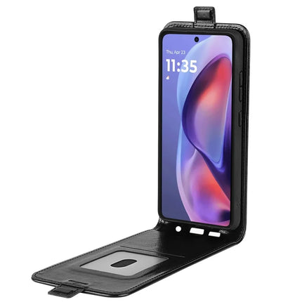 For Motorola Moto E15 4G Case with Card Slots Vertical Flip Leather Phone Cover