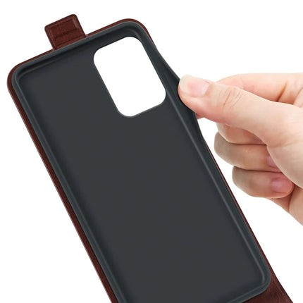 For Motorola Moto E15 4G Case with Card Slots Vertical Flip Leather Phone Cover