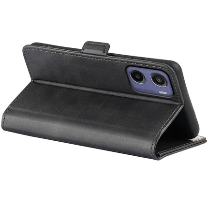 For Motorola Moto E15 4G Stand Case Calf Texture Leather Wallet Phone Cover