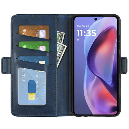 For Motorola Moto E15 4G Stand Case Calf Texture Leather Wallet Phone Cover