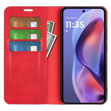 For Motorola Moto E15 4G Case Skin Touch Leather Wallet Phone Cover